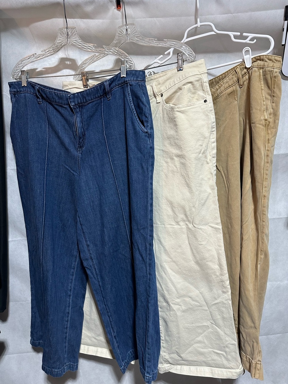 Lane Bryant LOT of 3 Women’s Plus Size 18 Wide Leg Mid-Rise Jeans Trousers Denim